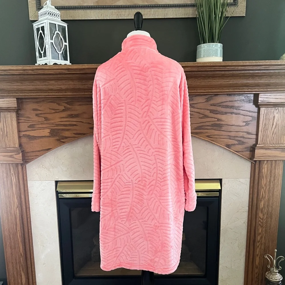Just Love Coral Plush Zippered‎ Lounger Kimono Robe Size Medium NWOT